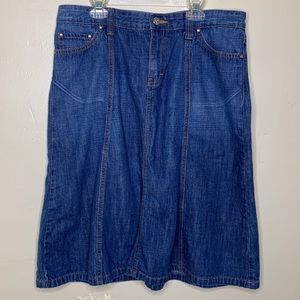 TOMMY HILFIGER Jean Skirt Y2K 5 Pocket MIDI Vertical Panel A Line Size 8